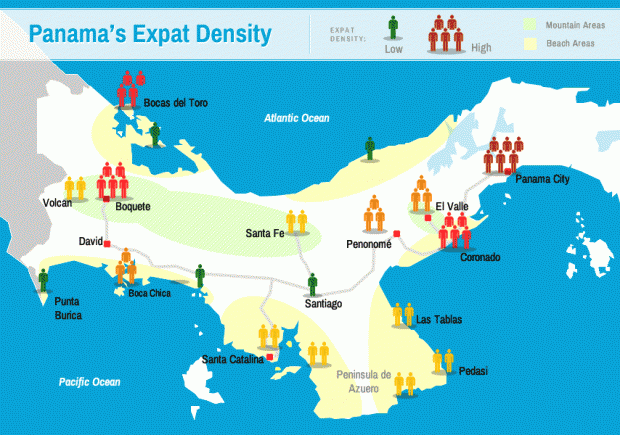 where to live in panama map
